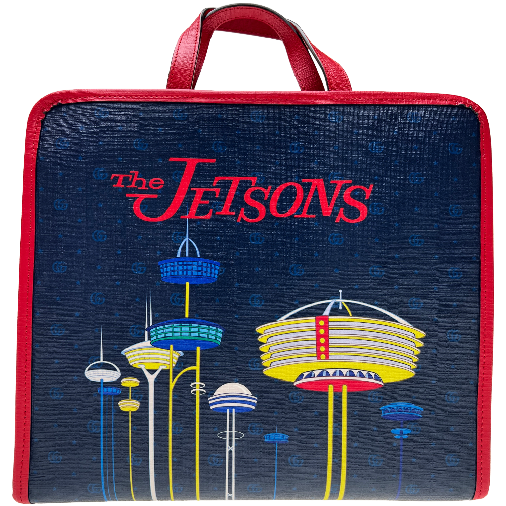 グッチ チルドレンズ トートバッグ ジェットソンズ ネイビー/レッド 605614