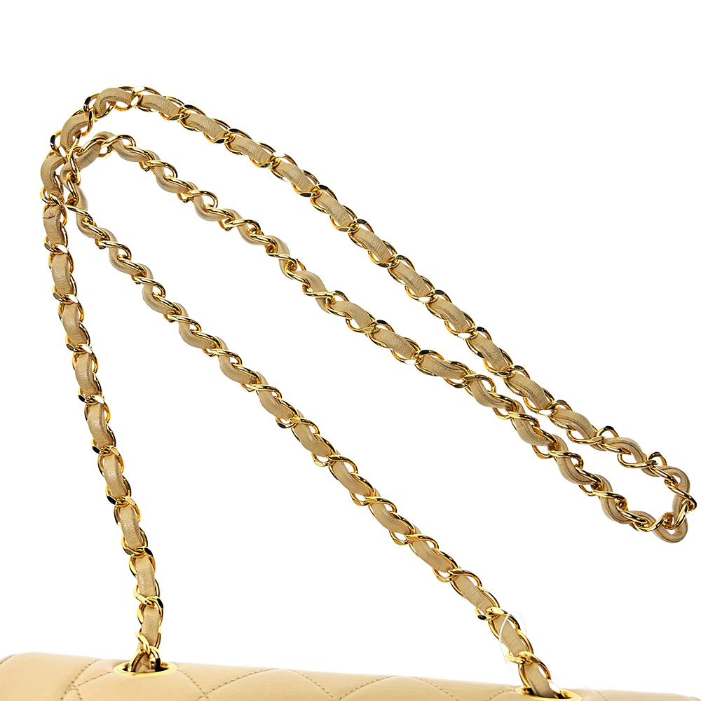 マトラッセ ダイアナ チェーンショルダー ベージュ ラムスキン