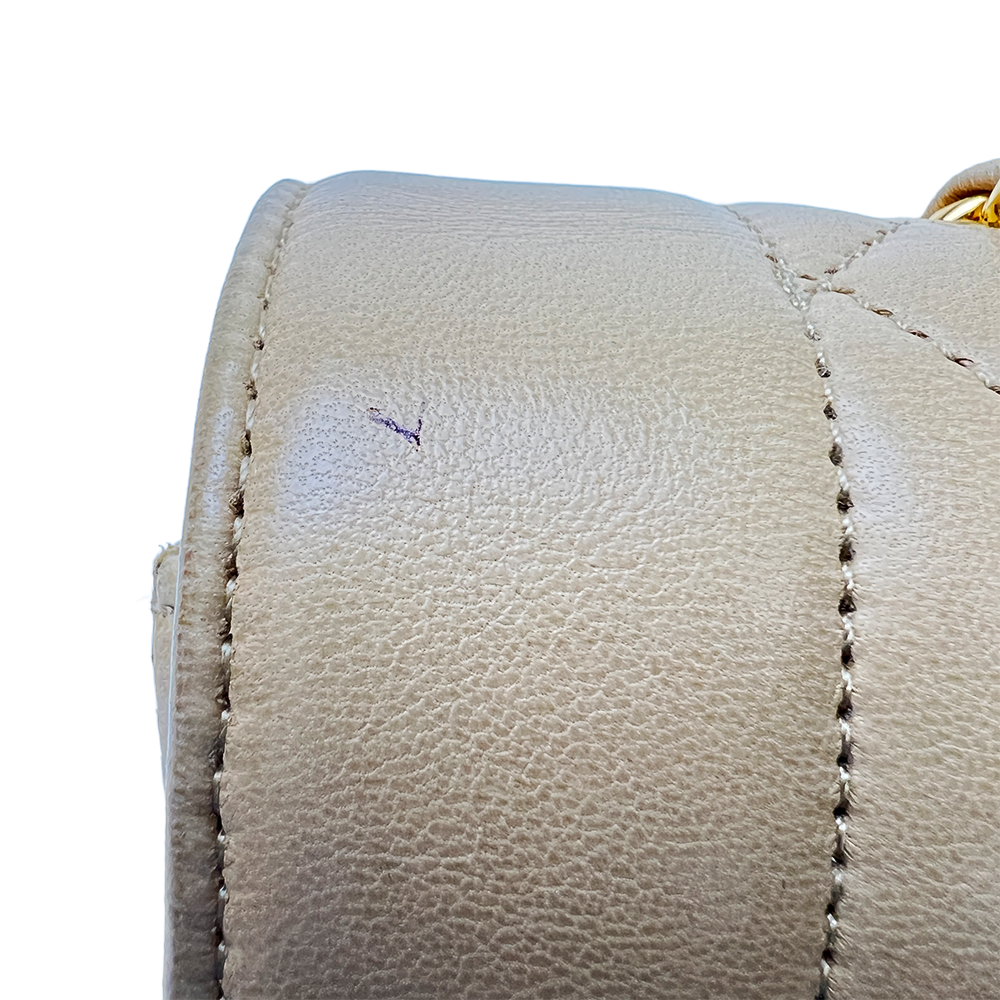 マトラッセ ダイアナ チェーンショルダー ベージュ ラムスキン