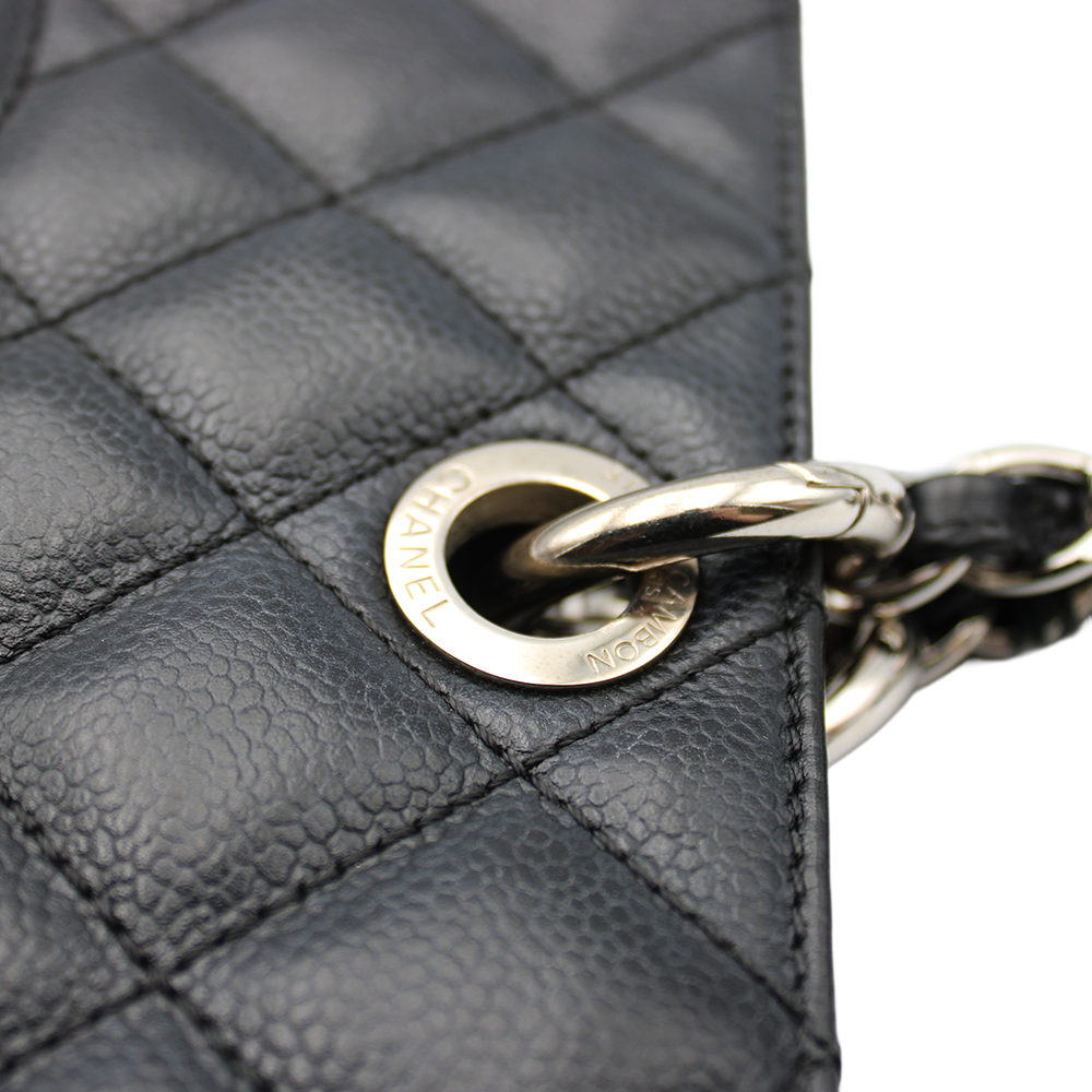 GST ラージチェーントートバッグ キャビンスキン ブラック