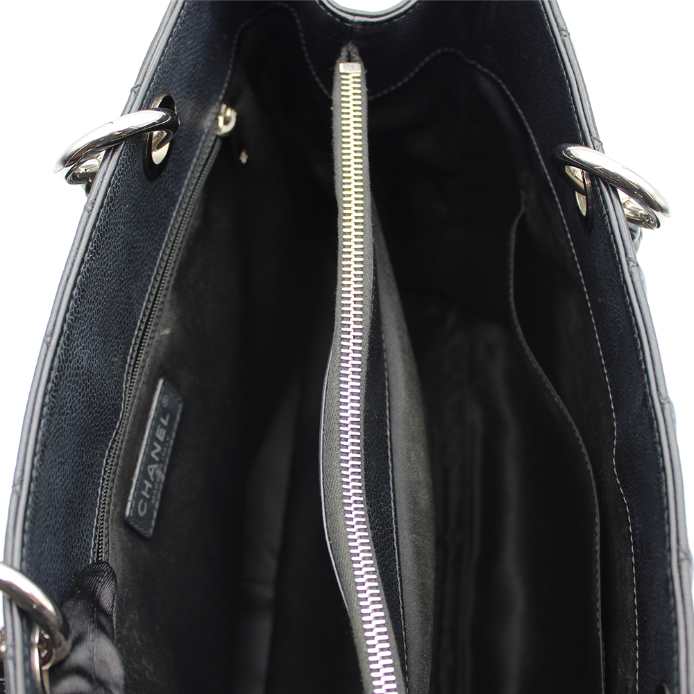 GST ラージチェーントートバッグ キャビンスキン ブラック