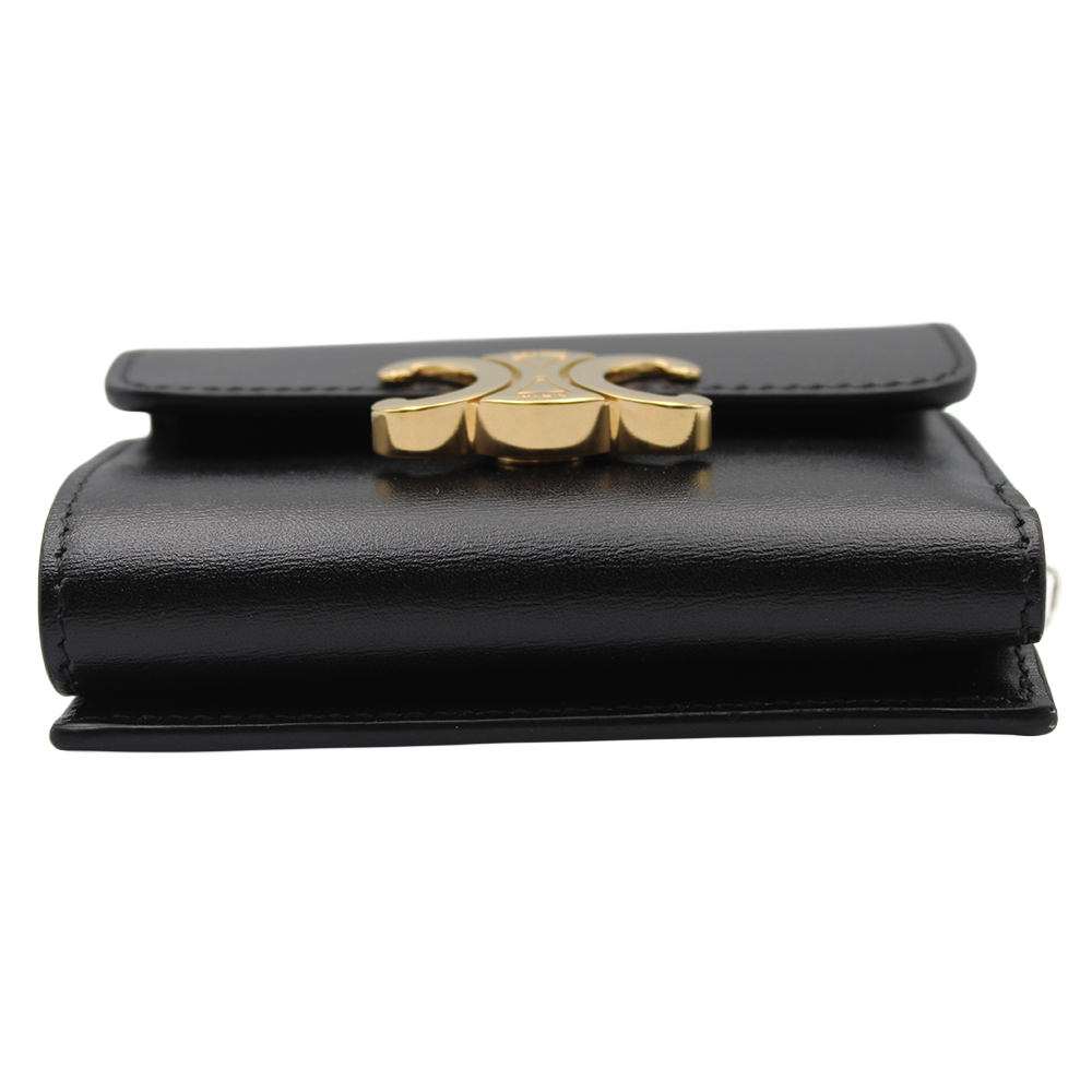 トリオンフ スモールフラップウォレット カーフスキン ブラック