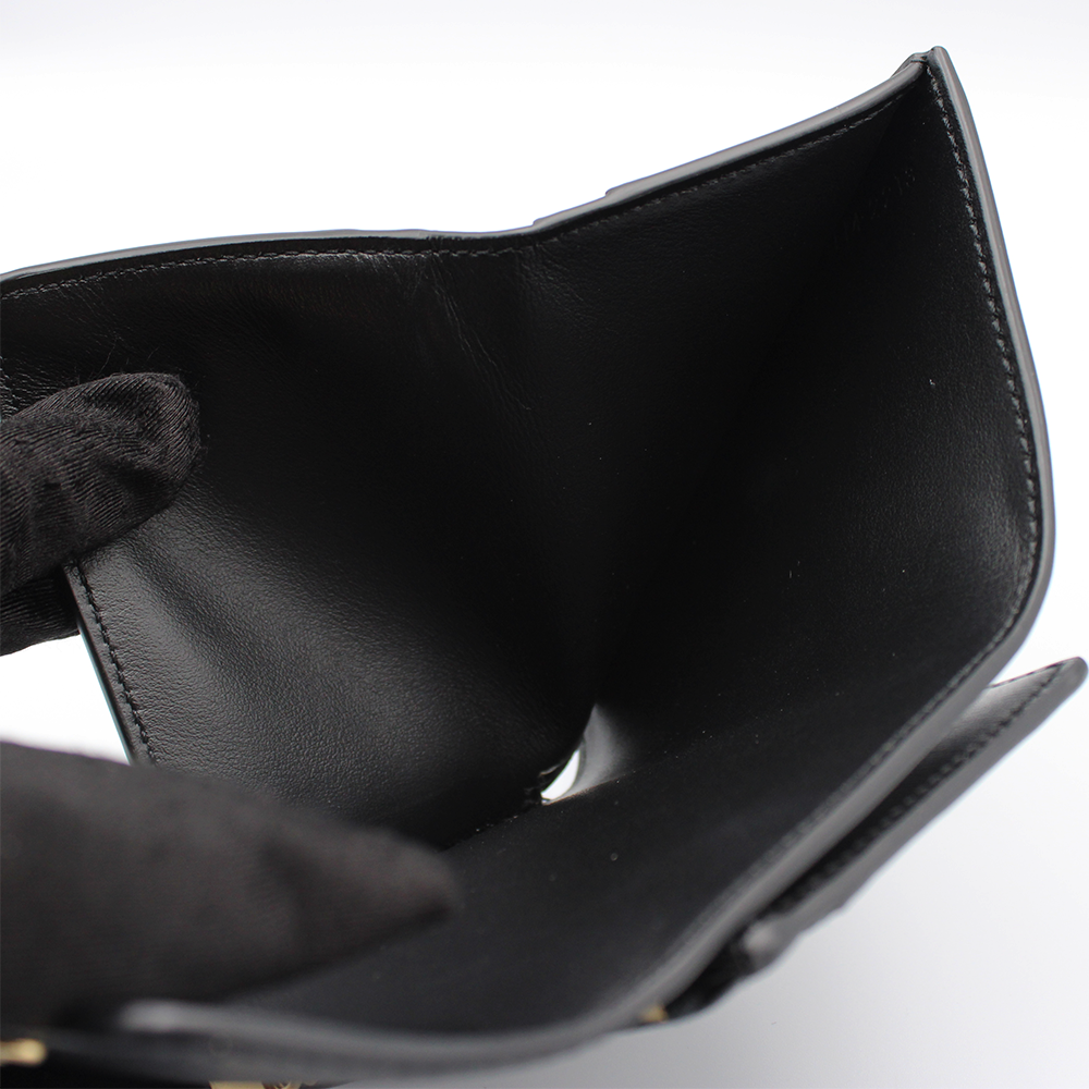 トリオンフ スモールフラップウォレット カーフスキン ブラック