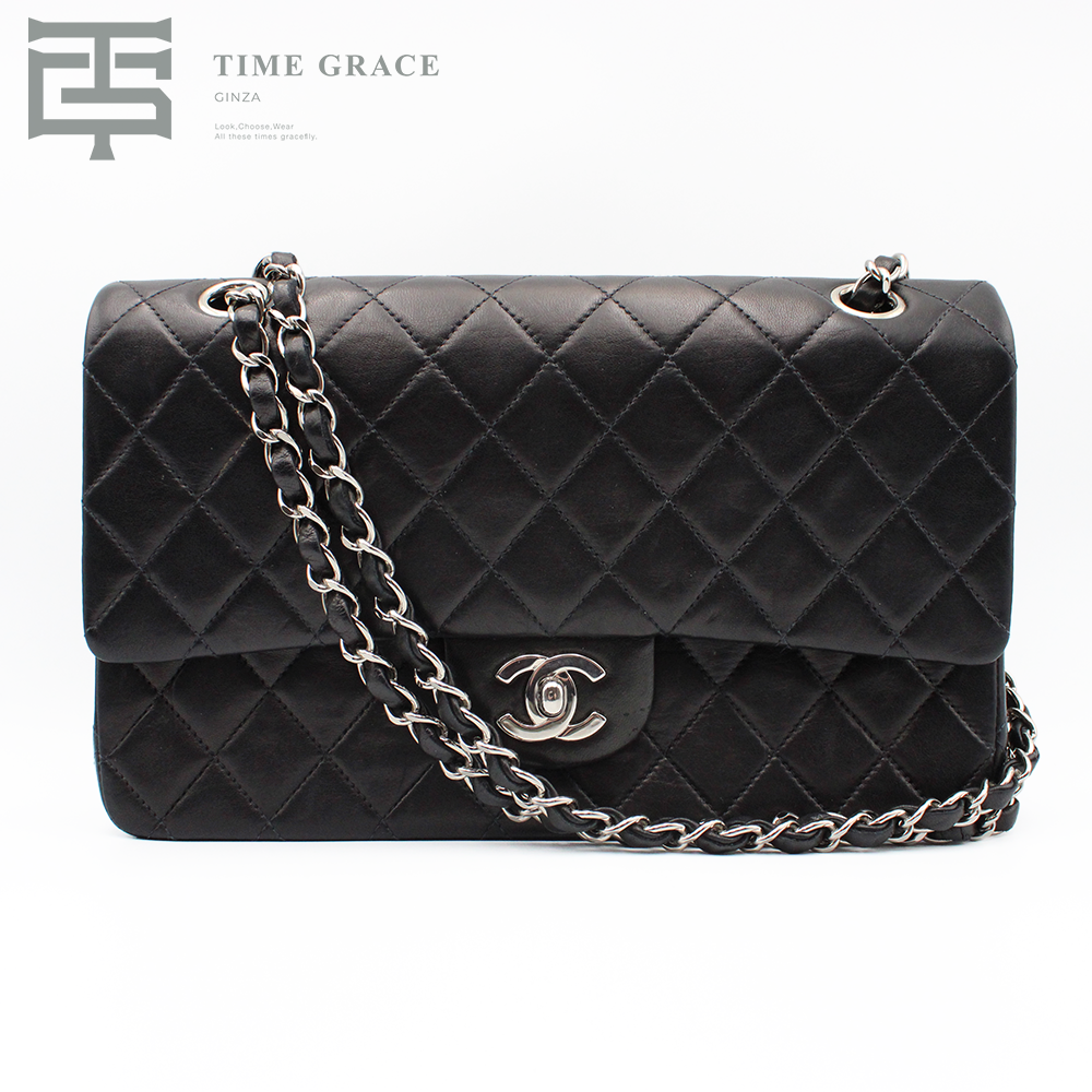 クラシック ハンドバッグ マトラッセ キルティング レザー ブラック