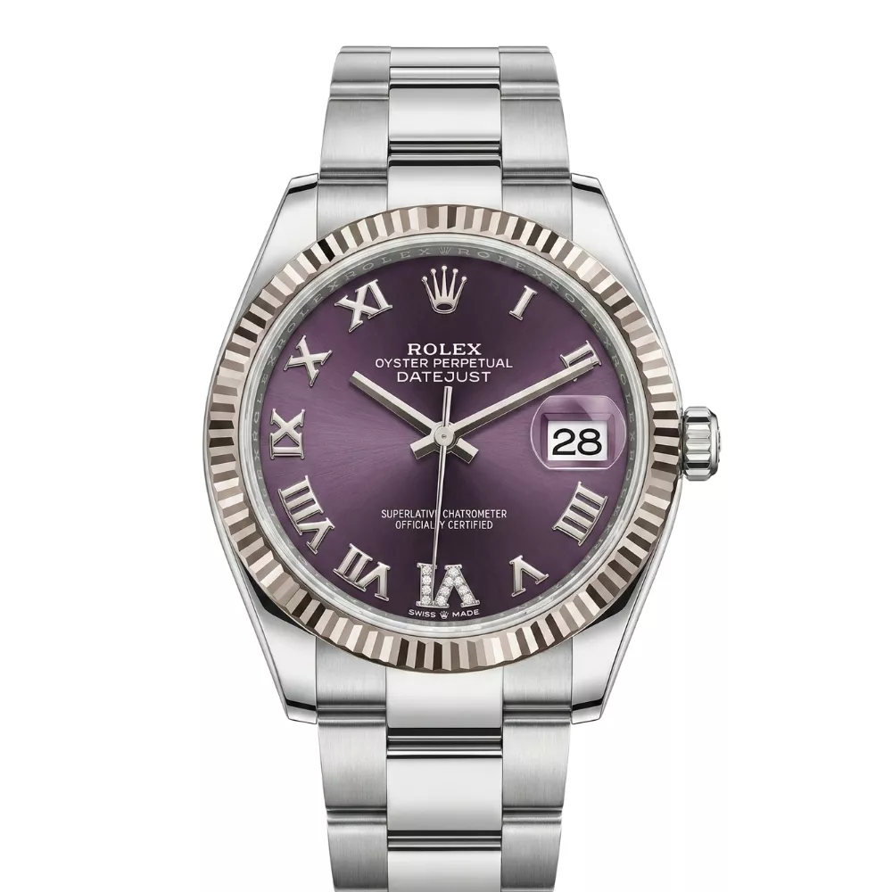 デイトジャスト 31 278274 オーベルジーヌ ローマン VIダイヤ オイスターブレス