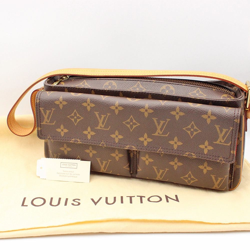 ヴィバシテMM モノグラム ショルダーバッグ バッグ PVCコーティングキャンバス レザー ブラウン系 M51164