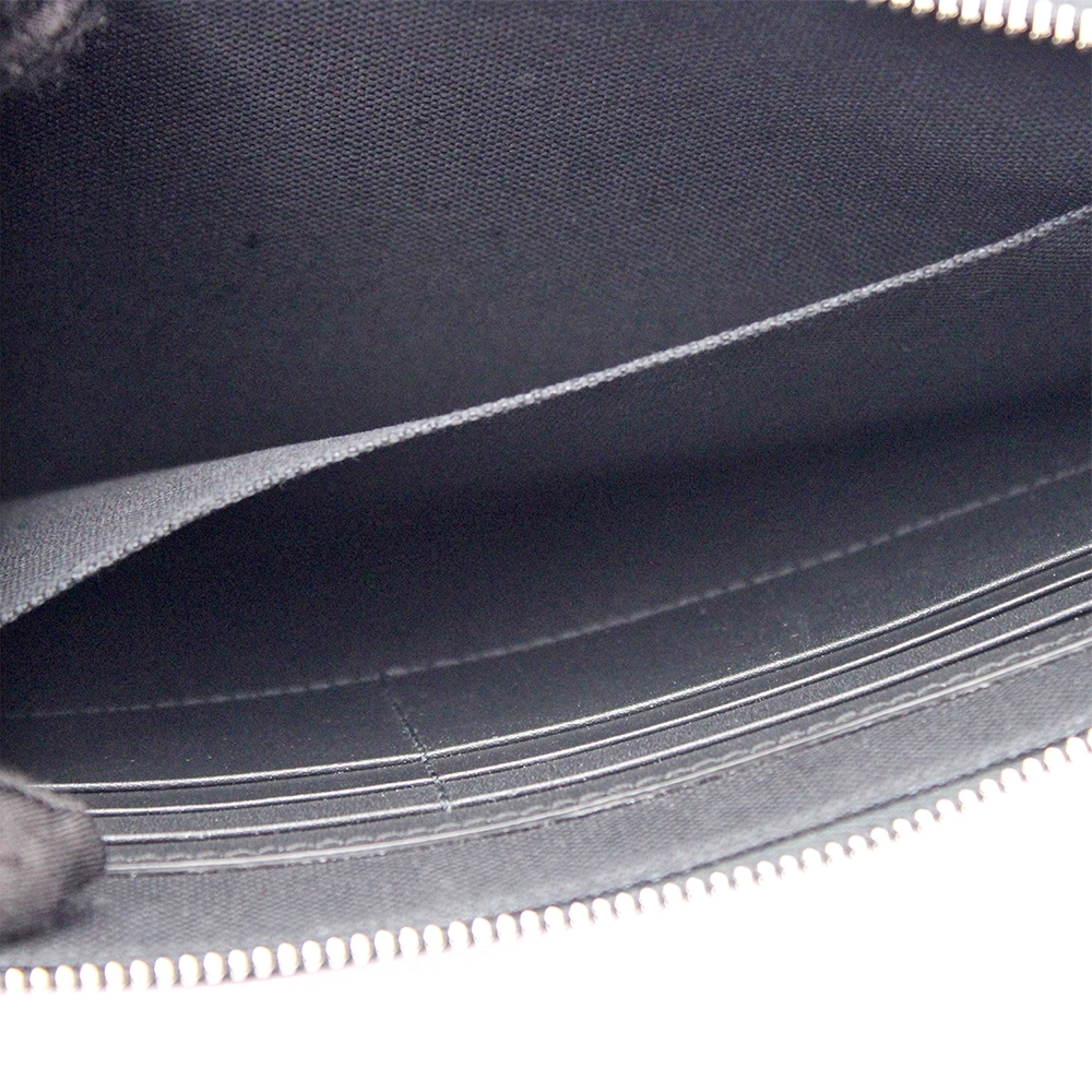 スクエア G スペース プリント ラウンドファスナー クラッチバッグ