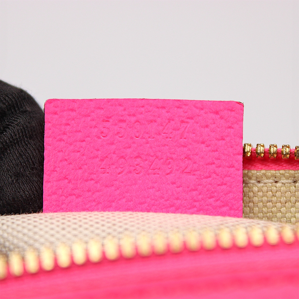 ラワーデザイン キャンバス レザー ビビットピンク マルチカラー