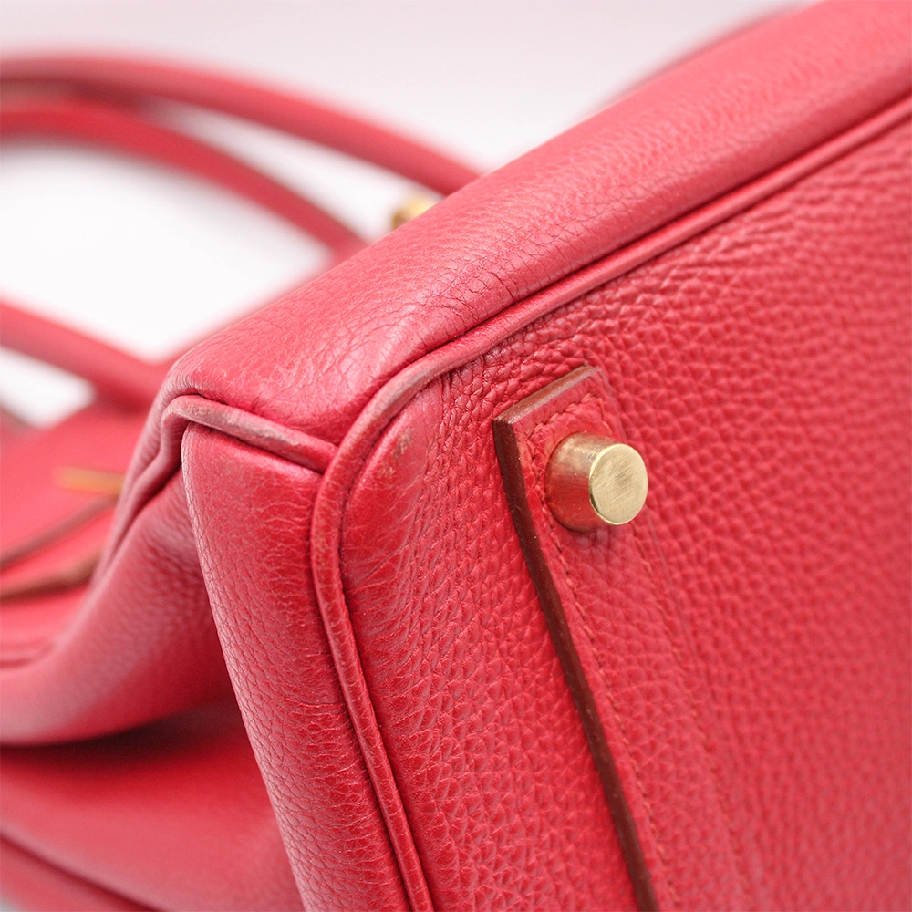 エルメス バーキン30 ルージュカザック トゴ ゴールド金具 ▢F刻