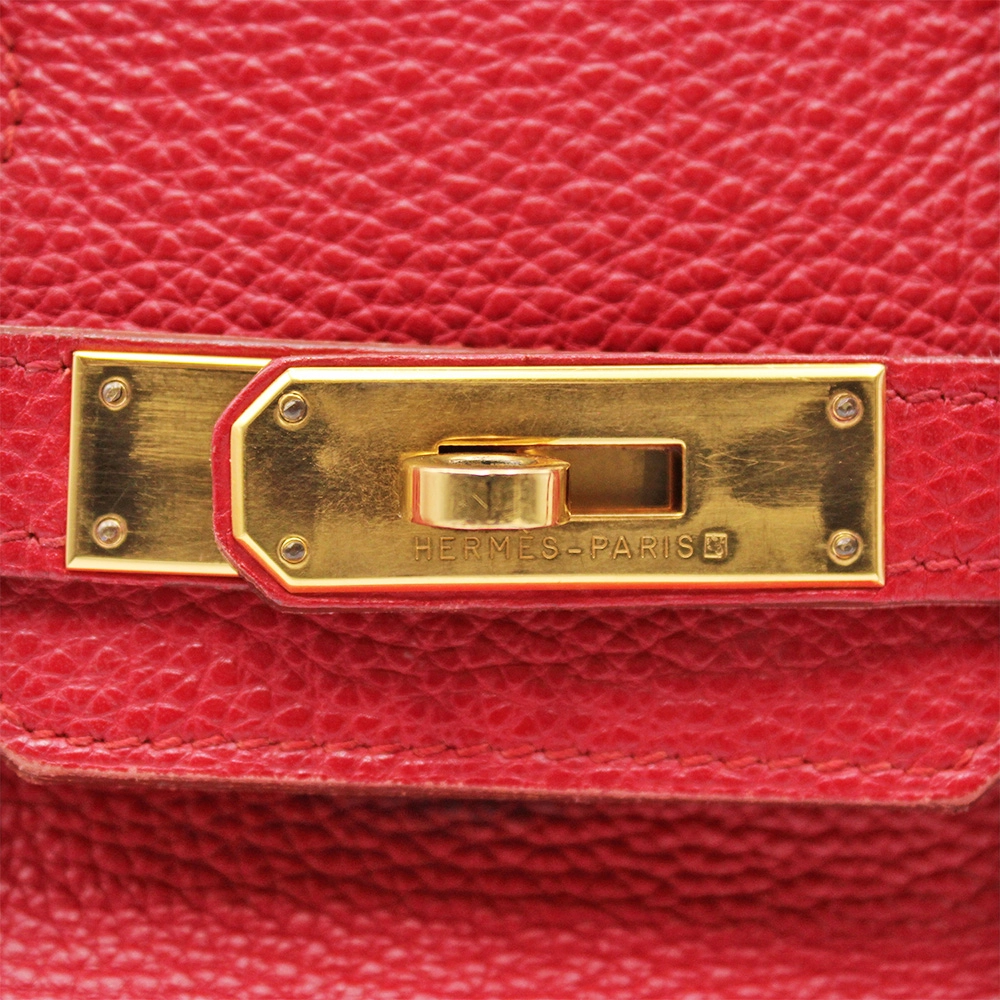 エルメス バーキン30 ルージュカザック トゴ ゴールド金具 ▢F刻