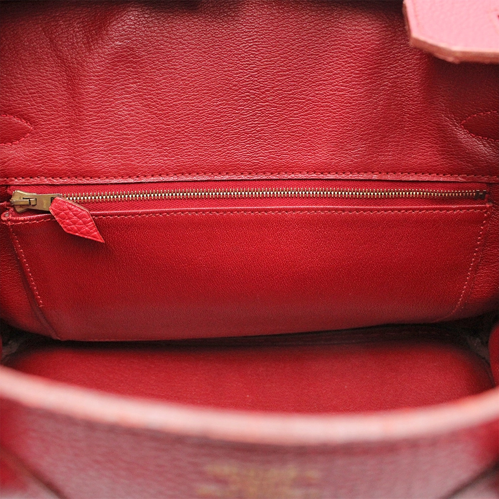 エルメス バーキン30 ルージュカザック トゴ ゴールド金具 ▢F刻