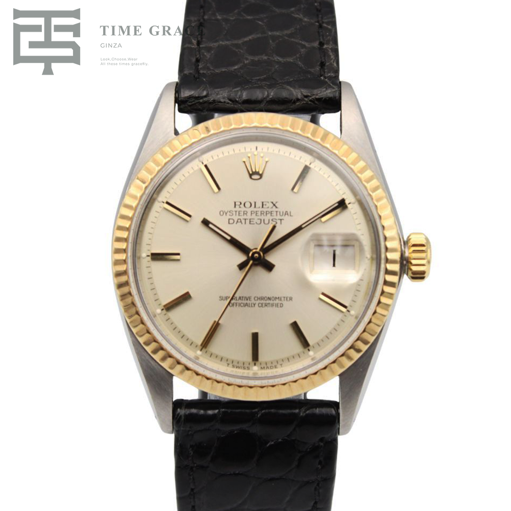 デイトジャスト 1601 シャンパン 正規革ベルト