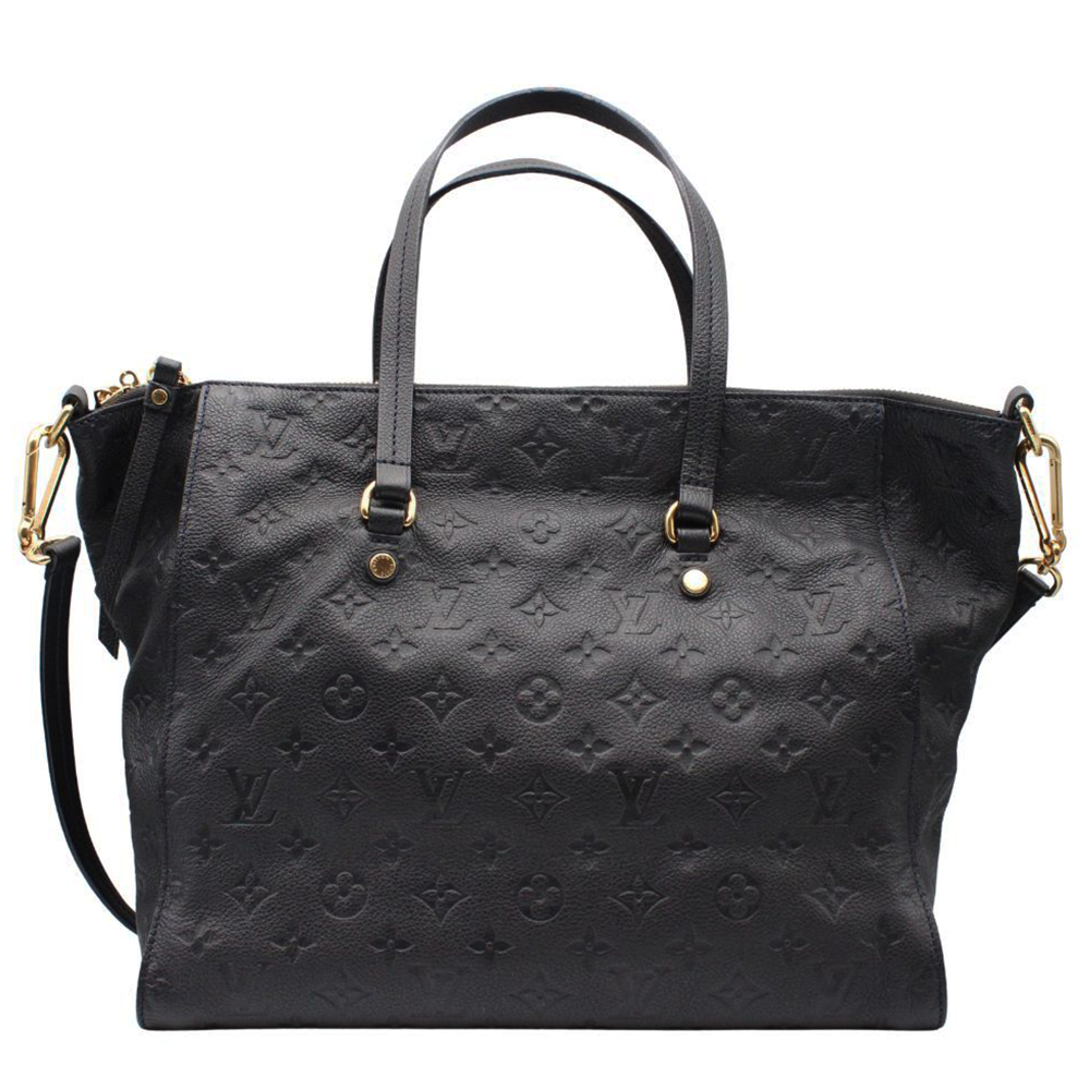 モノグラムアンプラント ルミニューズPM トートバッグ 2WAY ショルダーバッグ レザー アンフィニ 濃紺