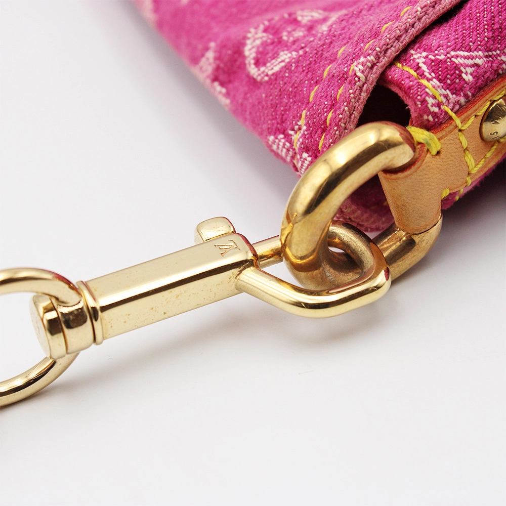 モノグラムデニム ミニプリーティ ハンドバッグ ショルダーバッグ ワンショルダー セミショルダー ピンク