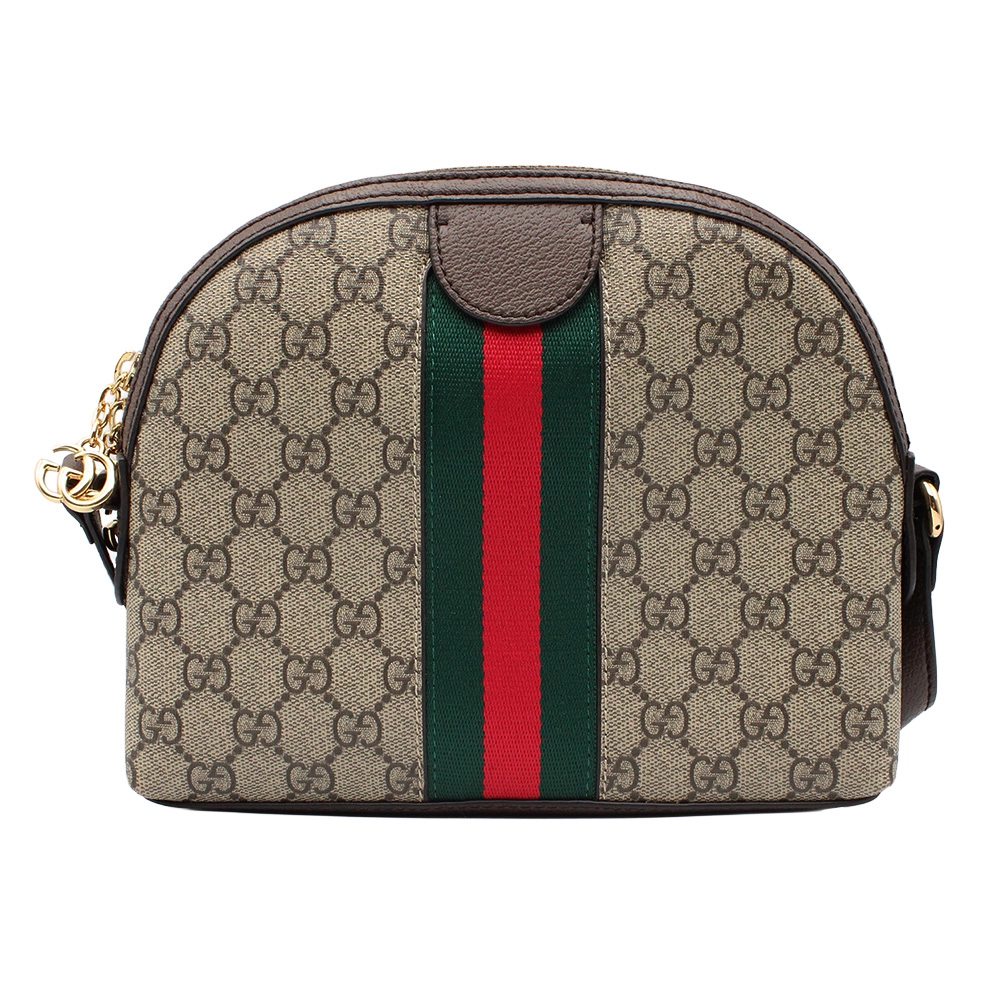 GGスプリーム オフィディア PVCxレザー ショルダーバッグ ブラウン  499621