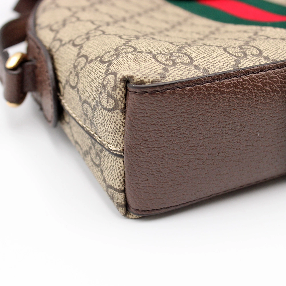 GGスプリーム オフィディア PVCxレザー ショルダーバッグ ブラウン  499621