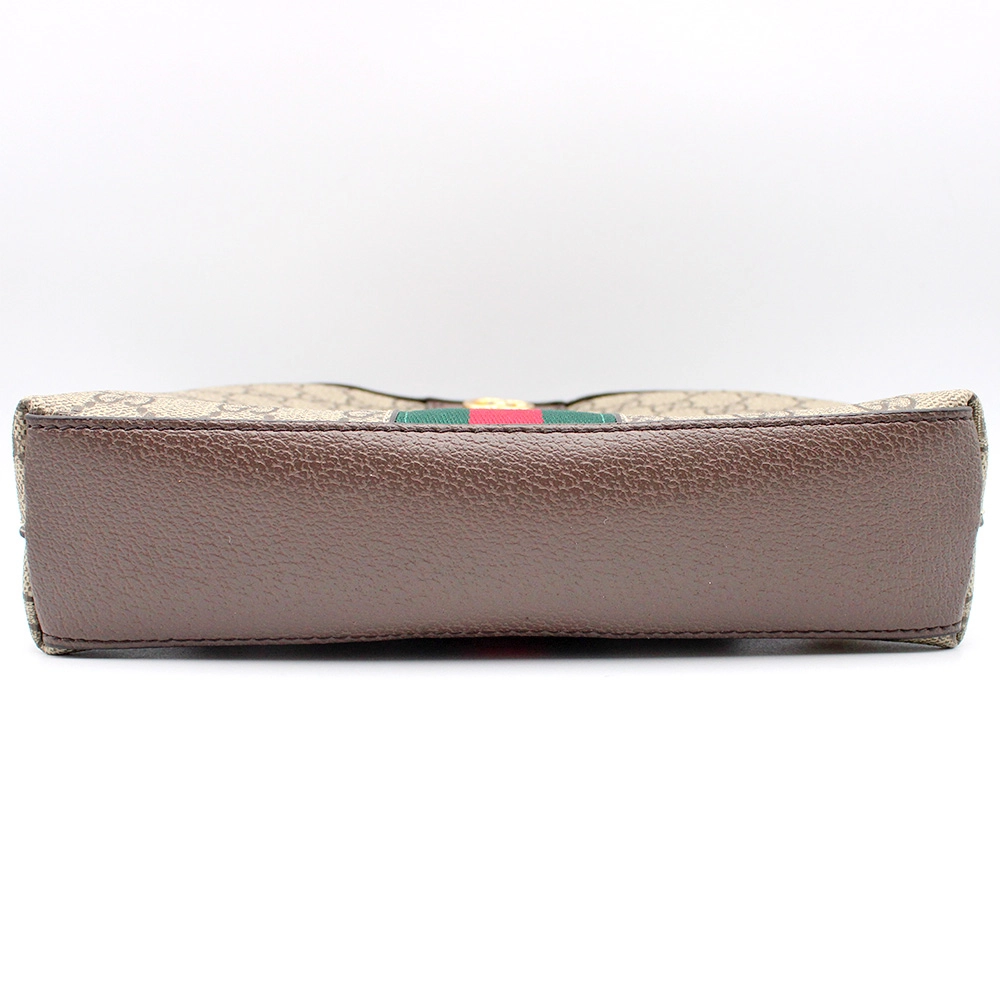 GGスプリーム オフィディア PVCxレザー ショルダーバッグ ブラウン  499621