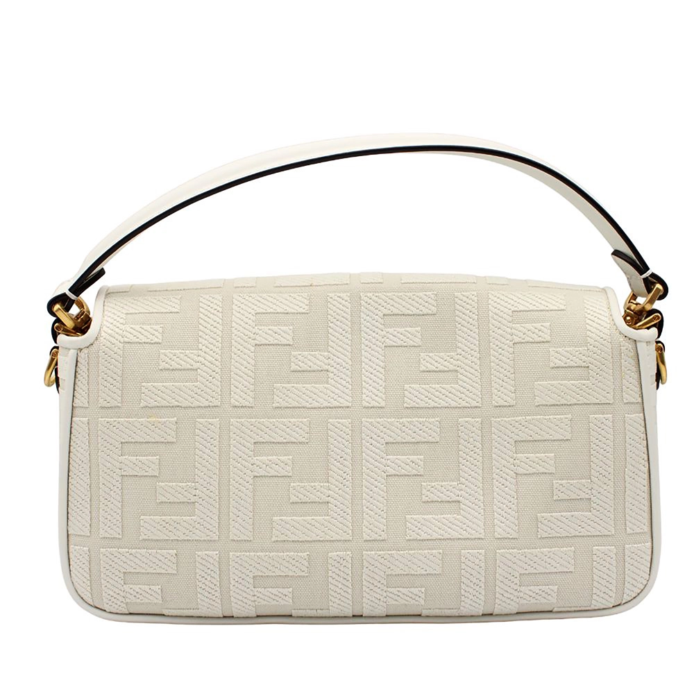 バゲット ハンドバッグ レディース ズッカ柄 グレージュ×ホワイト 8BR600