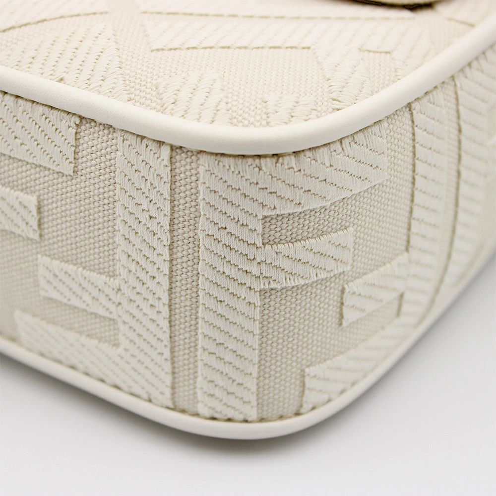 バゲット ハンドバッグ レディース ズッカ柄 グレージュ×ホワイト 8BR600