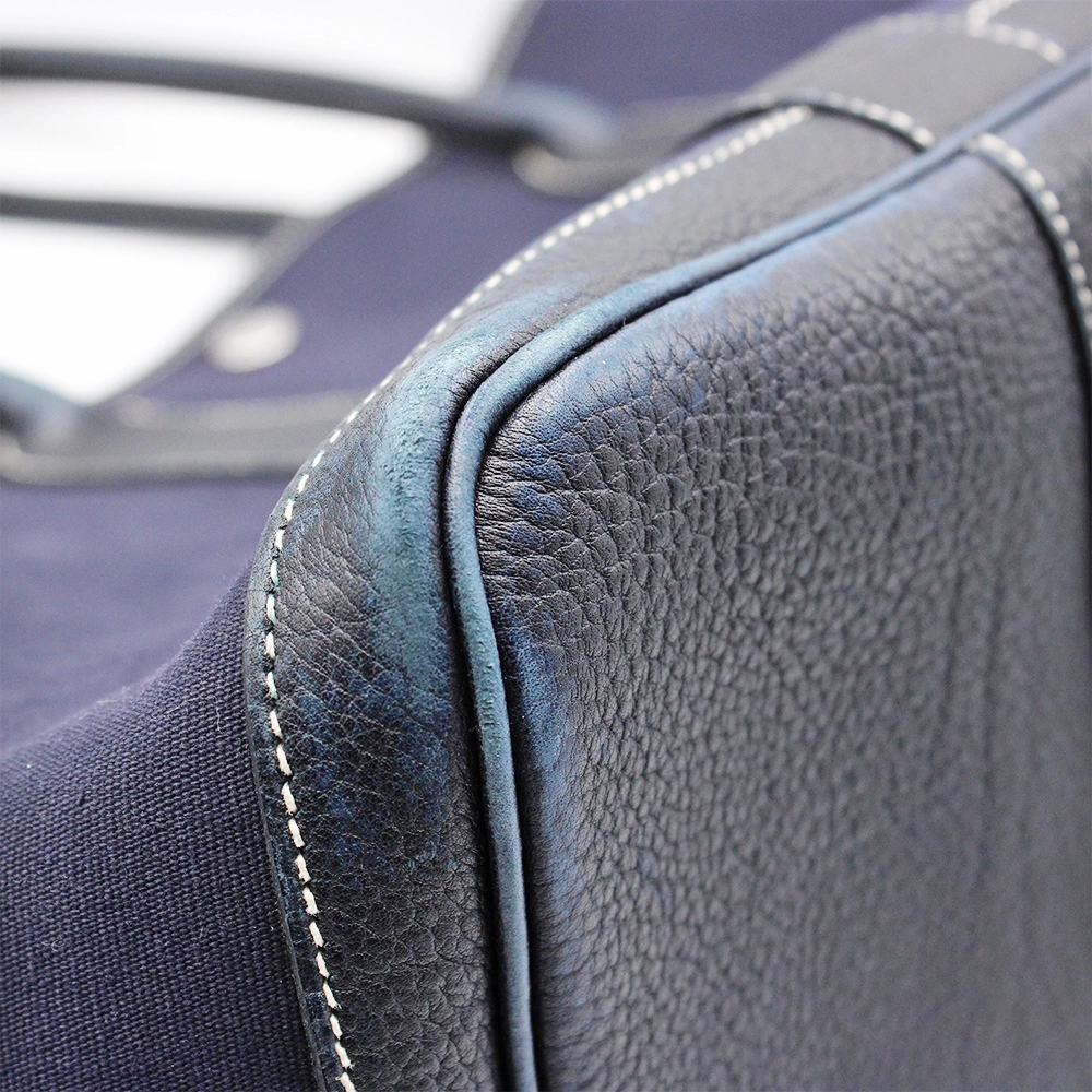 ガーデンパーティPM トートバッグ ハンドバッグ トワルオフィシエ キャンバス レザー ネイビー 紺 シルバー金具