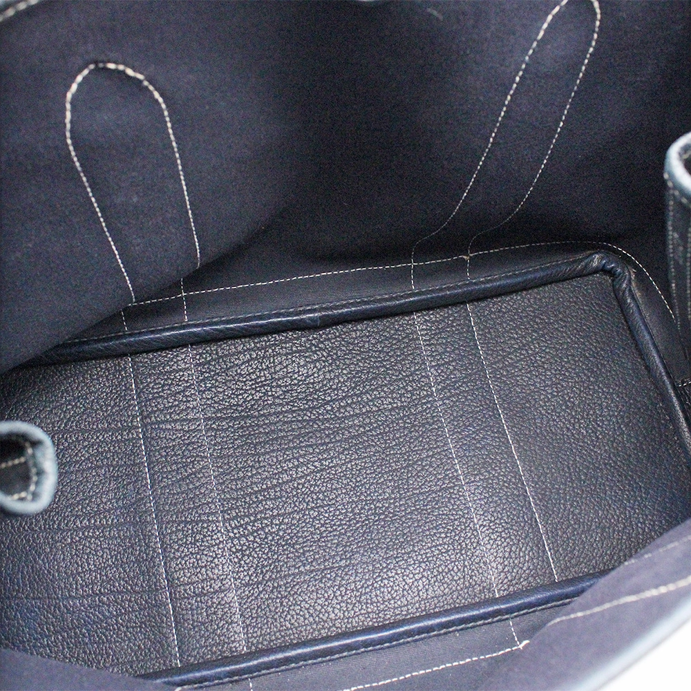 ガーデンパーティPM トートバッグ ハンドバッグ トワルオフィシエ キャンバス レザー ネイビー 紺 シルバー金具