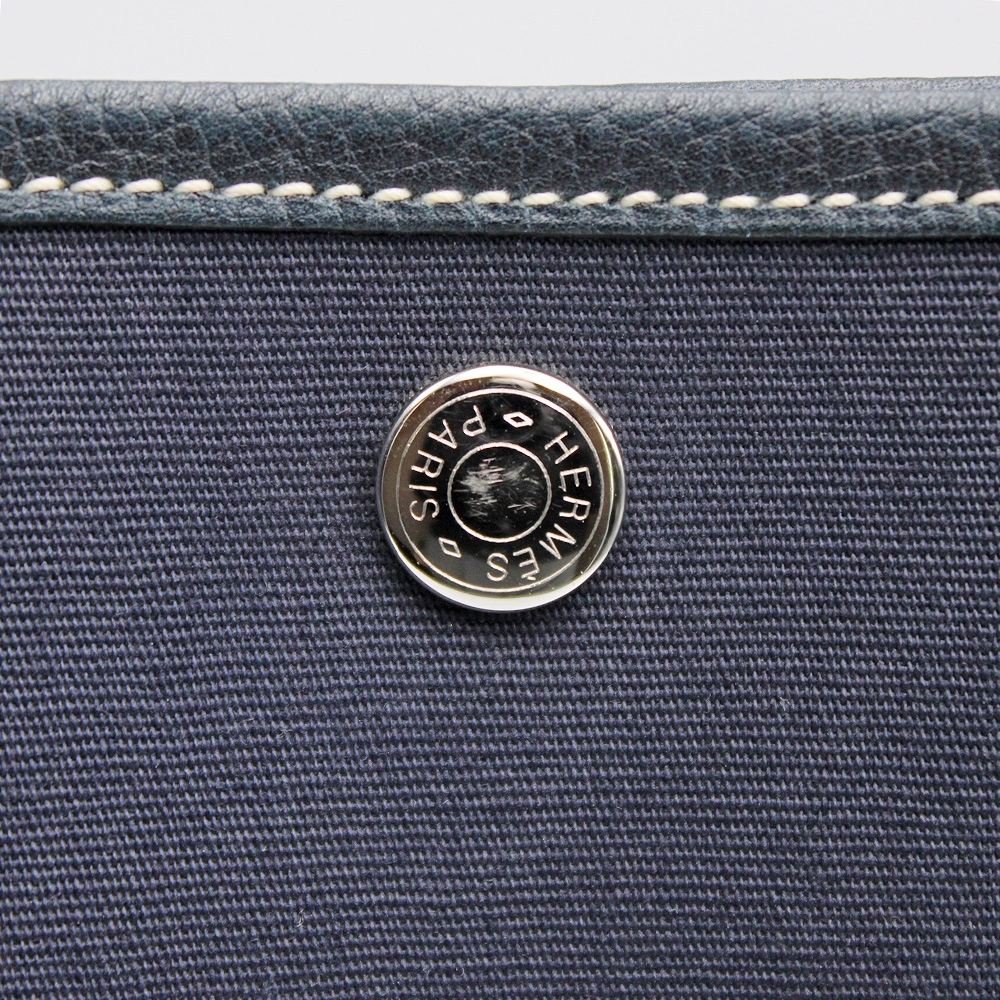 ガーデンパーティPM トートバッグ ハンドバッグ トワルオフィシエ キャンバス レザー ネイビー 紺 シルバー金具