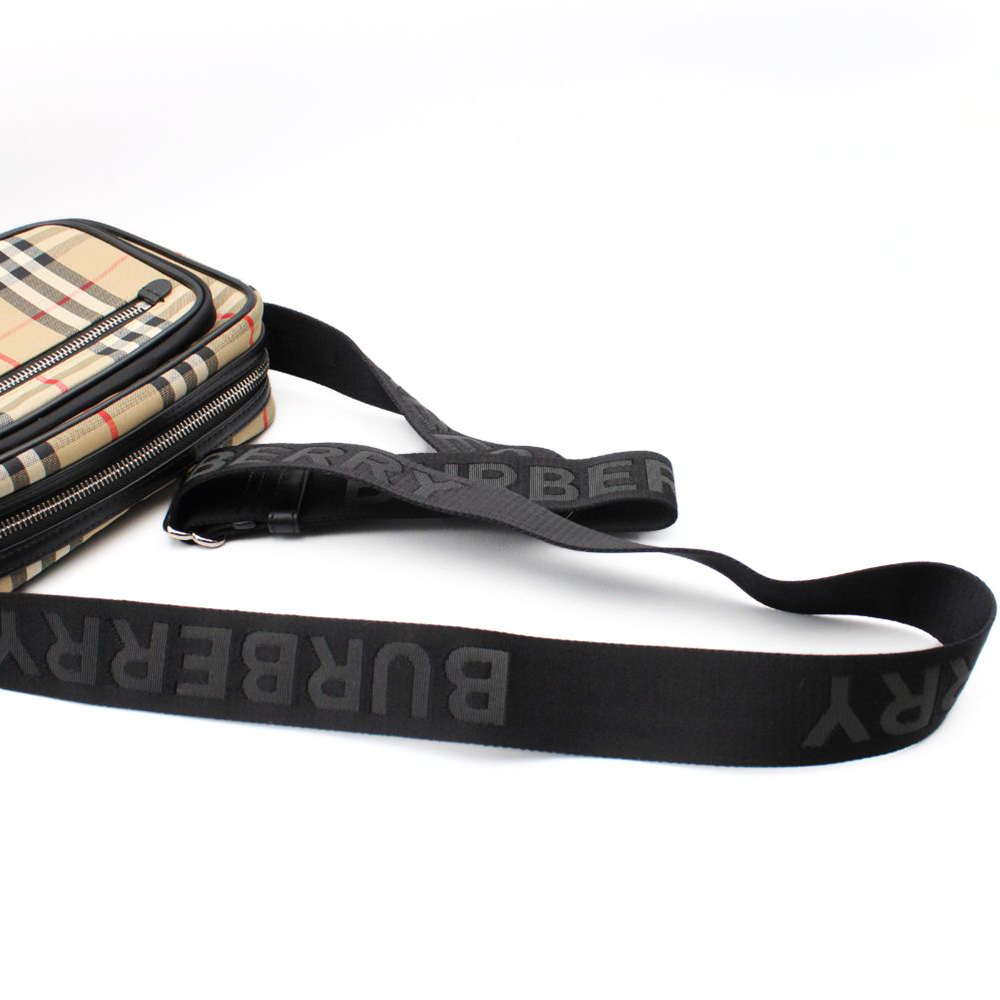 ヴィンテージチェック　クロスボディバッグ　ベージュ