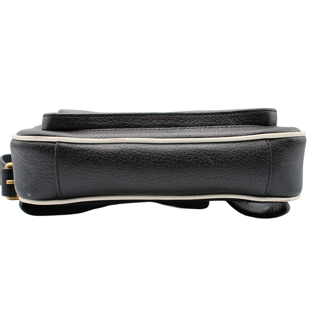 グッチ×アディダス　レザーボディバッグ　ブラック