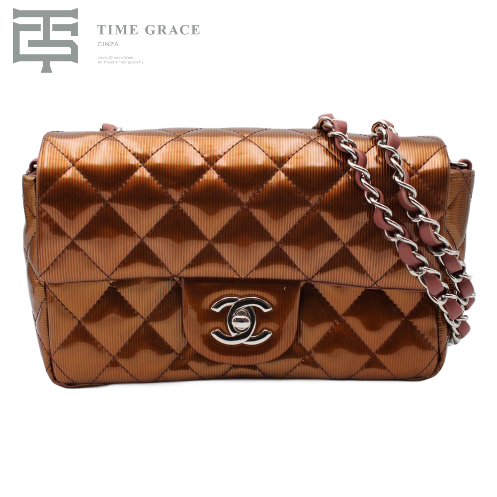 マトラッセ20　ショルダーバッグ　パテントレザーブラウン 17番台