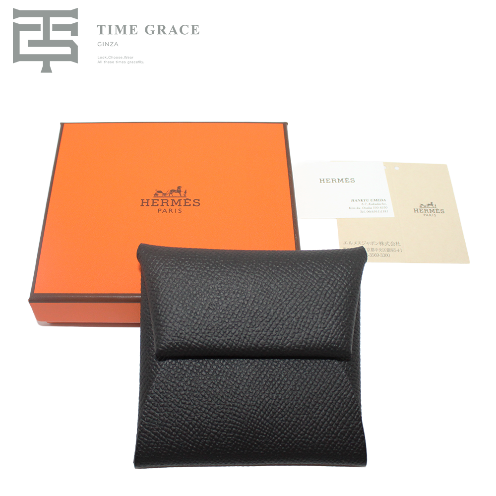エルメス バスティア コインケース ノワール シェーブルミゾル W刻印