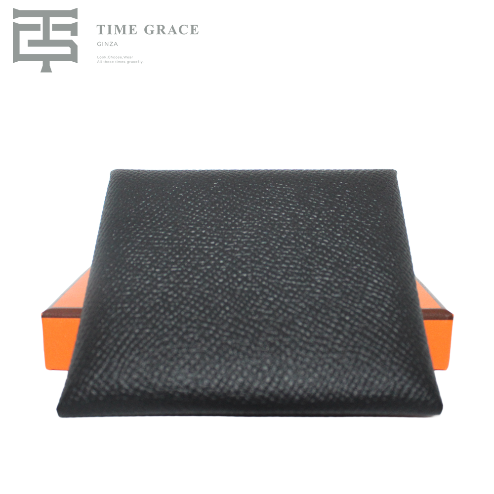 エルメス バスティア コインケース ノワール シェーブルミゾル W刻印