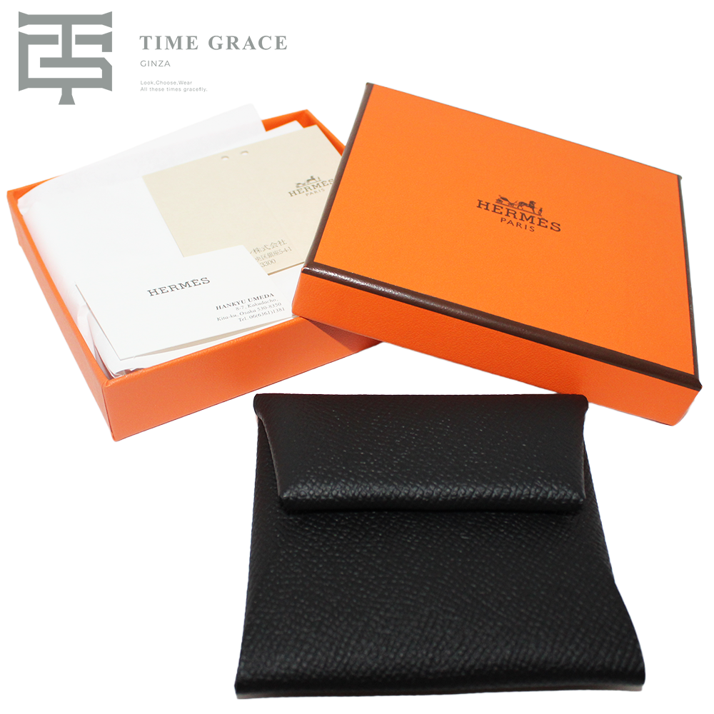 エルメス バスティア コインケース ノワール シェーブルミゾル W刻印
