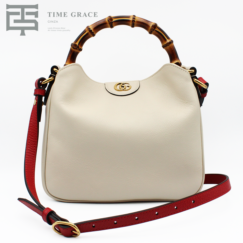 バンブー レザー 2WAYハンドバッグ アイボリー