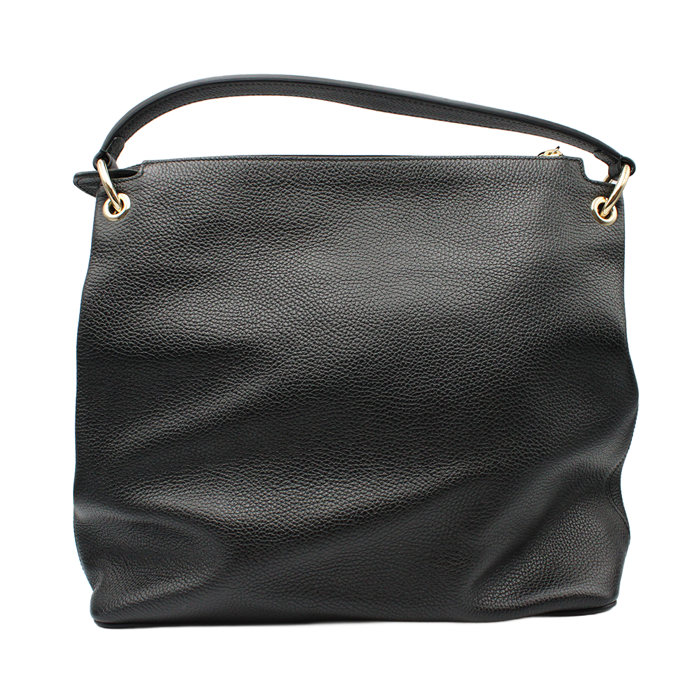 ソーホー フリンジ ショルダーバッグ 2WAY ワンショルダー セミショルダー レザー ブラック 黒 536194