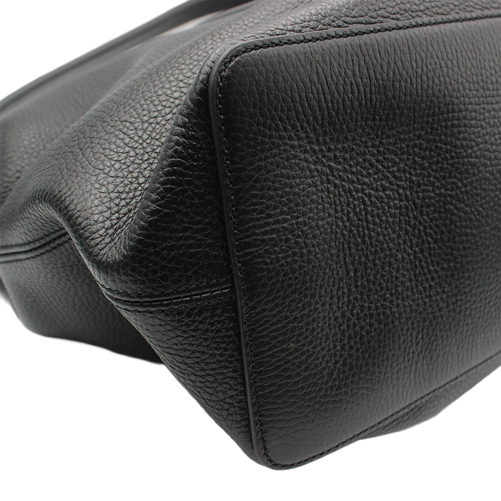 ソーホー フリンジ ショルダーバッグ 2WAY ワンショルダー セミショルダー レザー ブラック 黒 536194