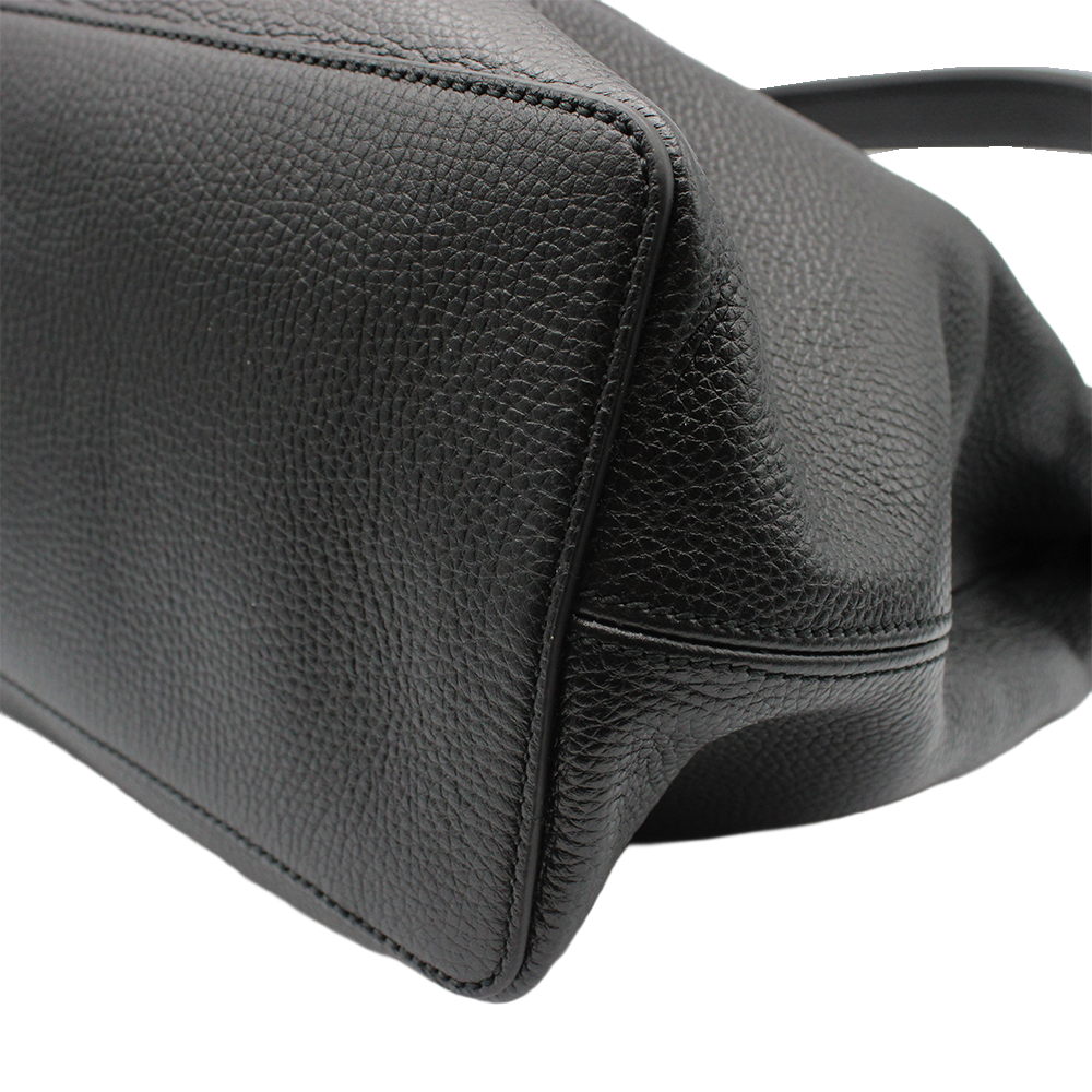 ソーホー フリンジ ショルダーバッグ 2WAY ワンショルダー セミショルダー レザー ブラック 黒 536194