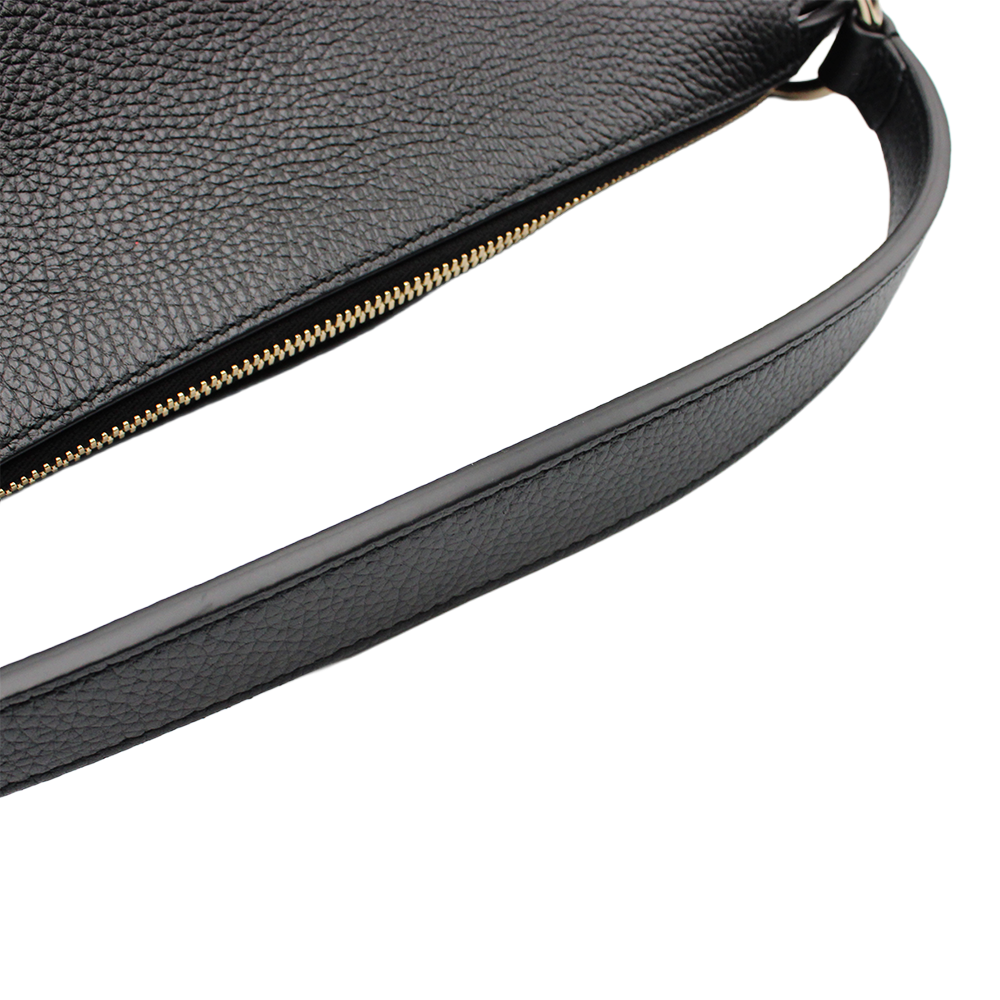 ソーホー フリンジ ショルダーバッグ 2WAY ワンショルダー セミショルダー レザー ブラック 黒 536194