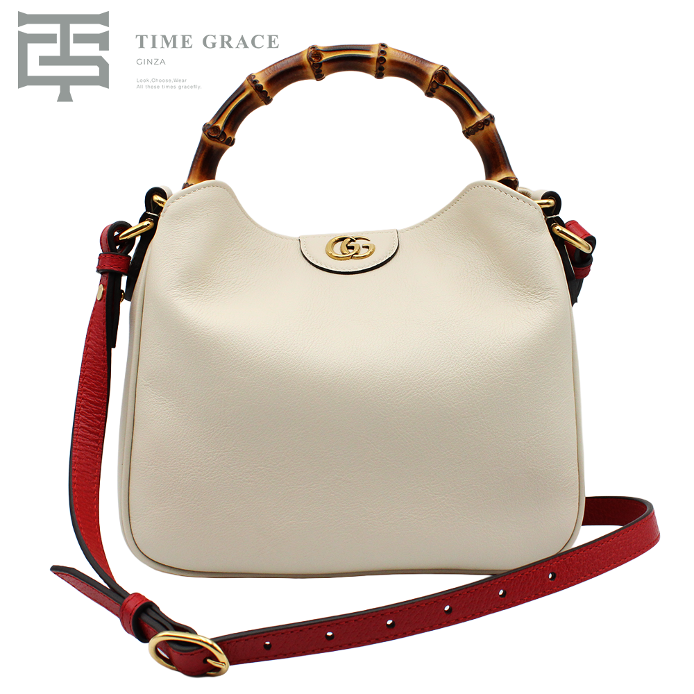 バンブー レザー 2WAYハンドバッグ アイボリー