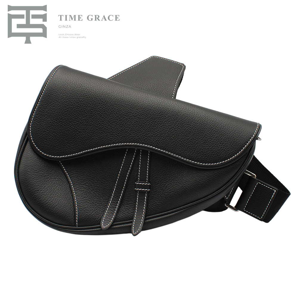 サドル ナイロン×レザー ショルダーバッグ ブラック