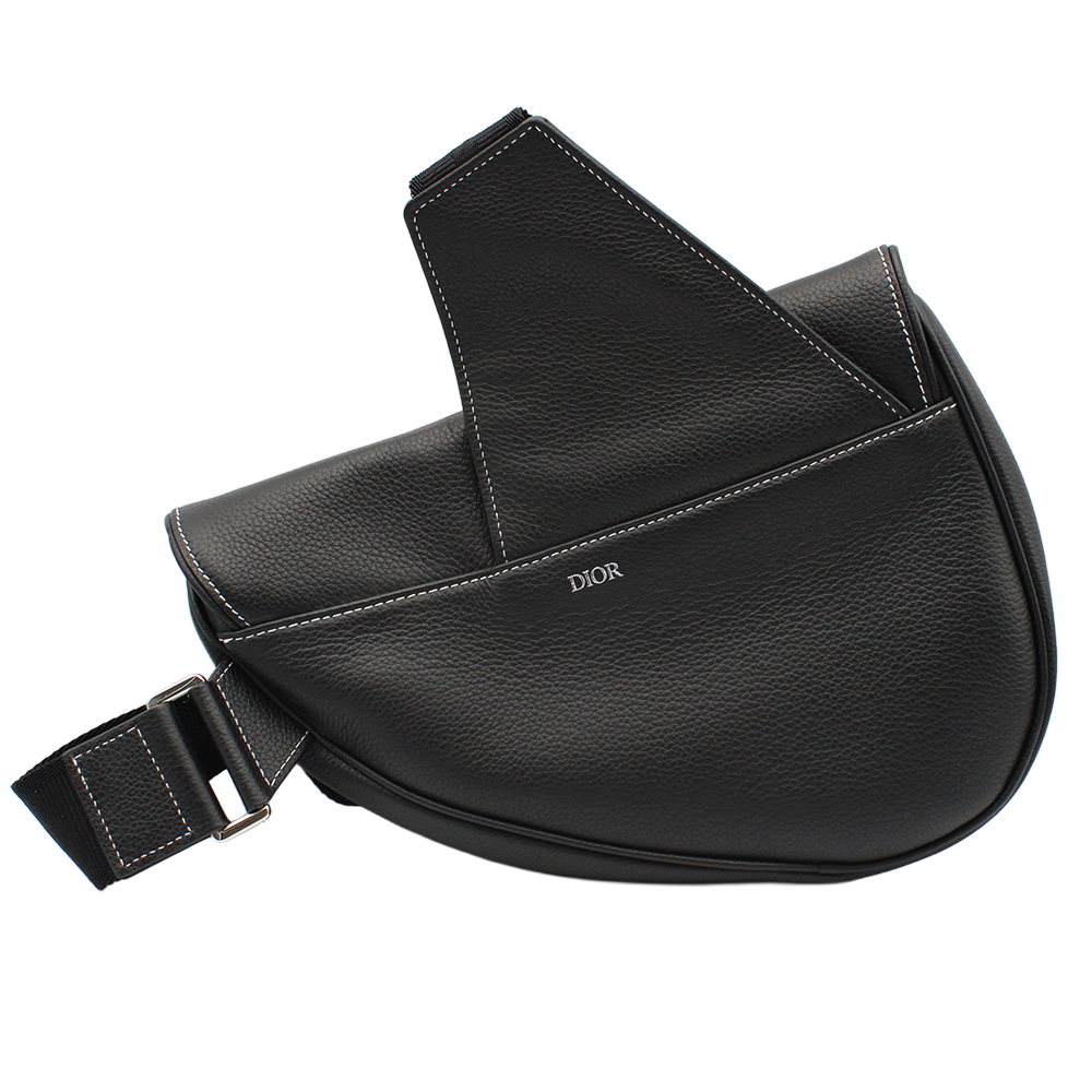 Dior ブラック　レザーショルダーバッグ　サドルバッグ サドル ナイロン×レザー ショルダーバッグ ブラック/ ディオール