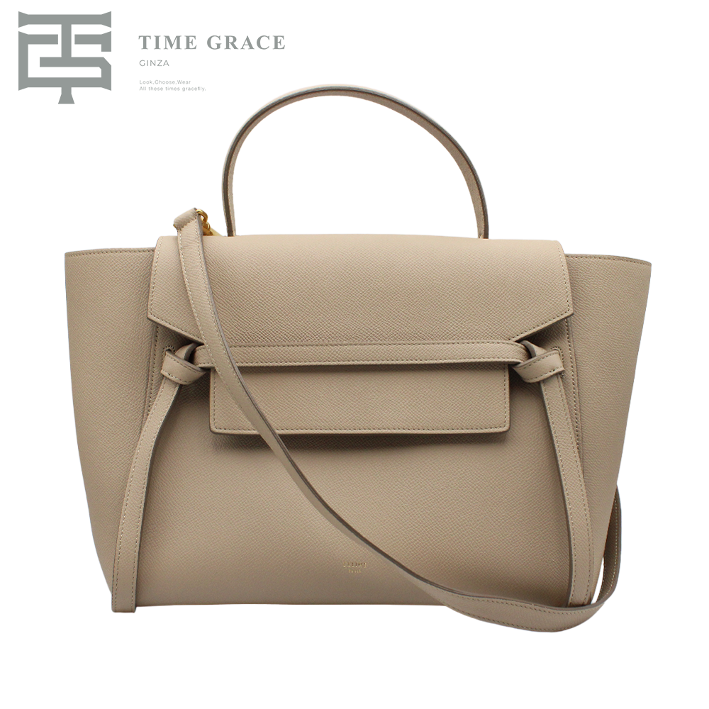 セリーヌ ベルトバッグ マイクロ ライトトープ カーフレザー