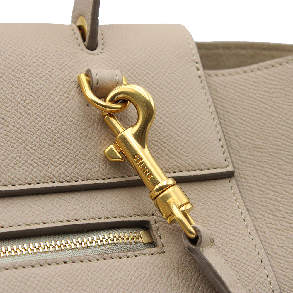 セリーヌ ベルトバッグ マイクロ ライトトープ カーフレザー