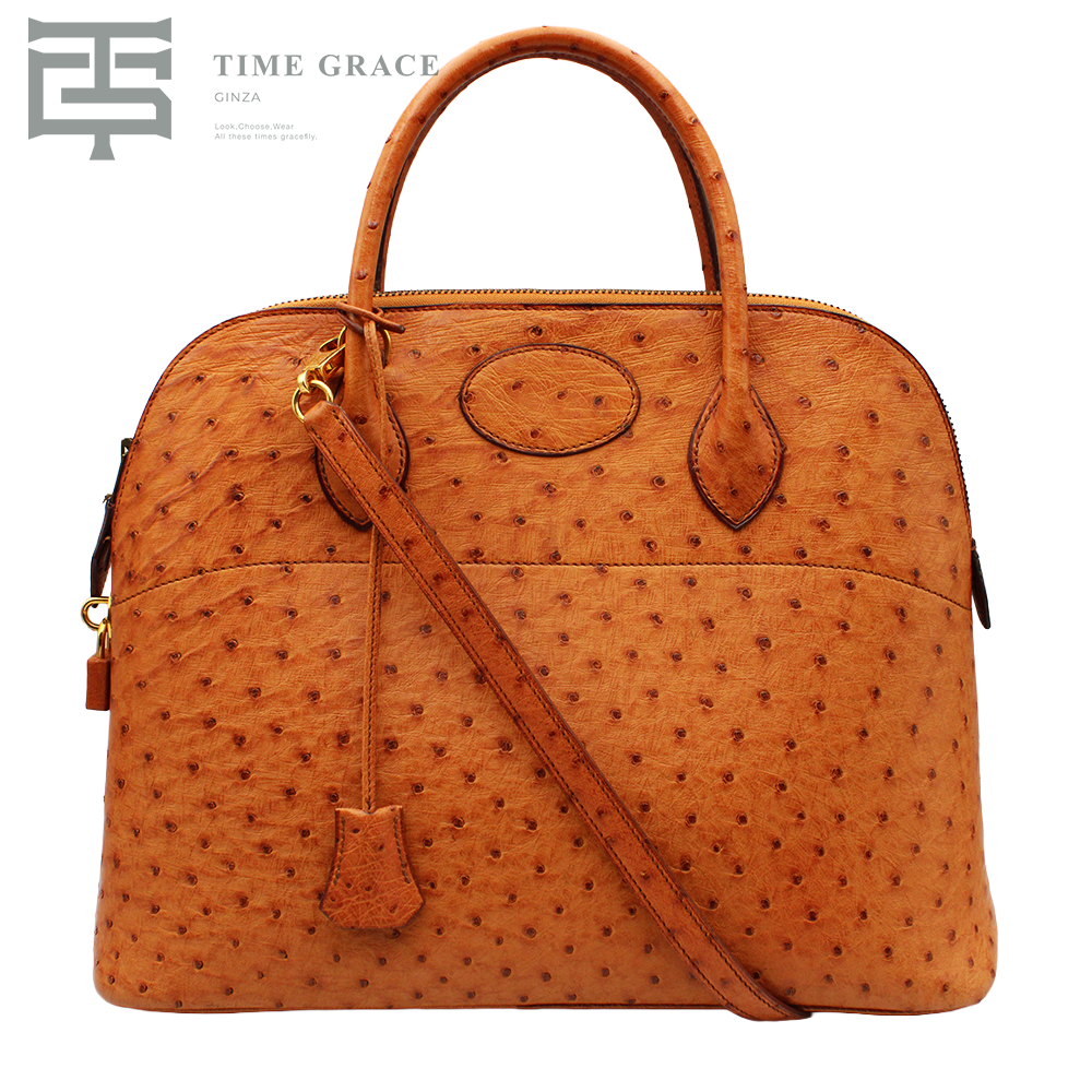 ボリード35 オーストリッチ エトリュスク ゴールド金具 2WAYバッグ