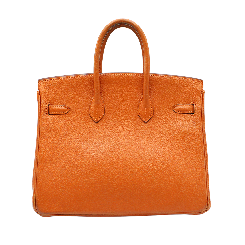 バーキン25 オレンジ/シルバー金具 トゴ