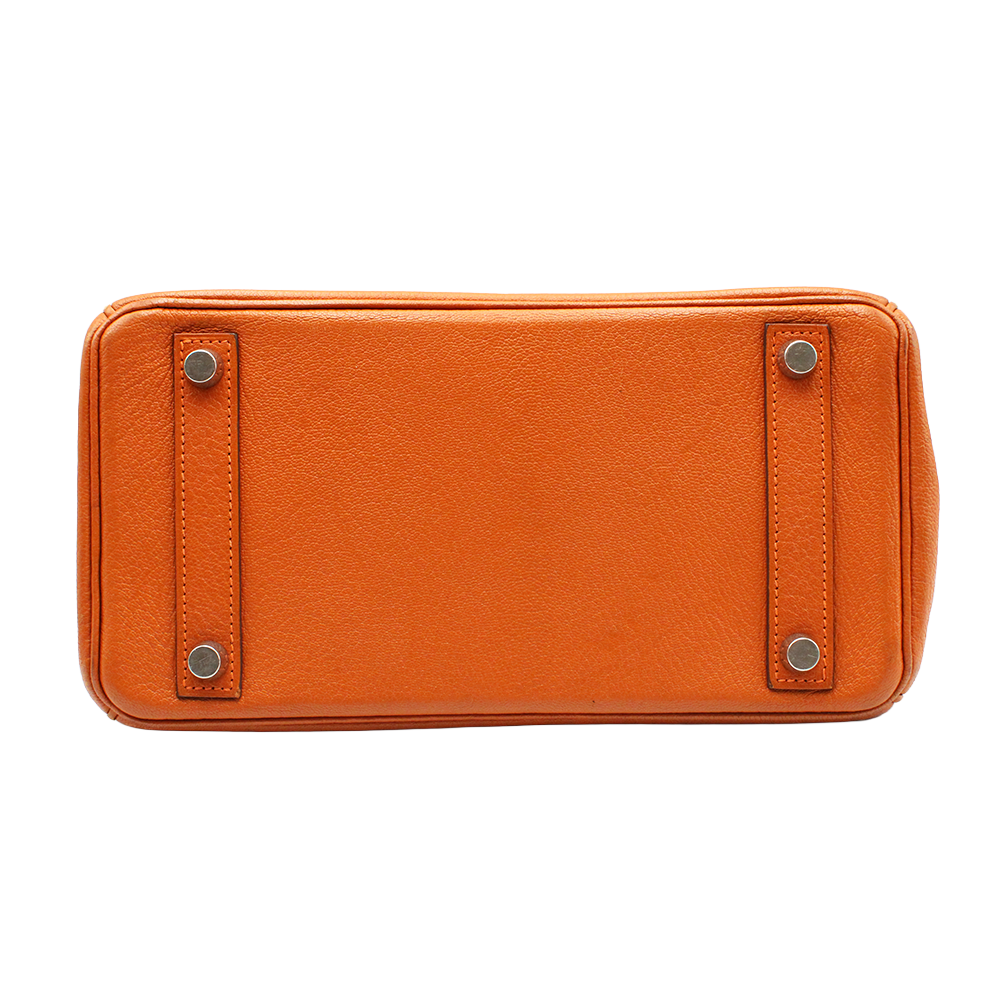 バーキン25 オレンジ/シルバー金具 トゴ