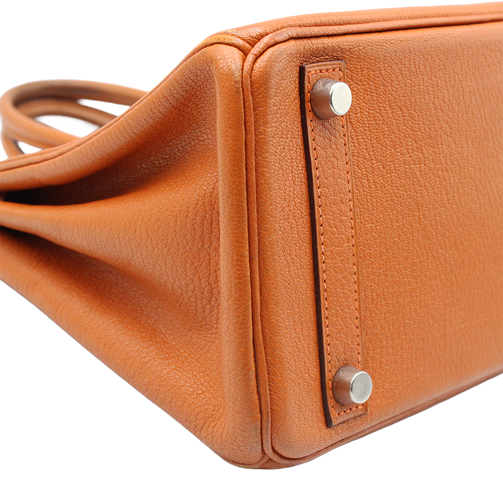 バーキン25 オレンジ/シルバー金具 トゴ