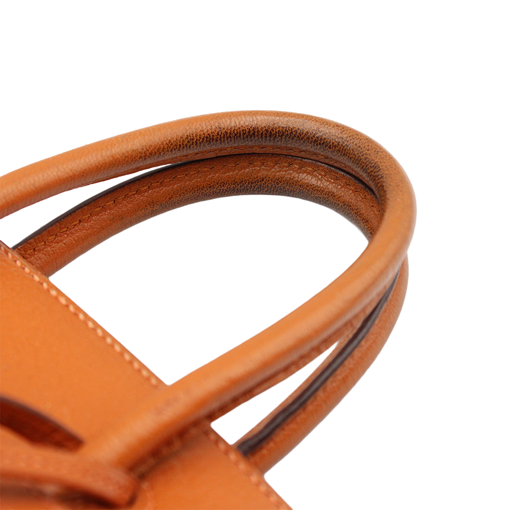 バーキン25 オレンジ/シルバー金具 トゴ