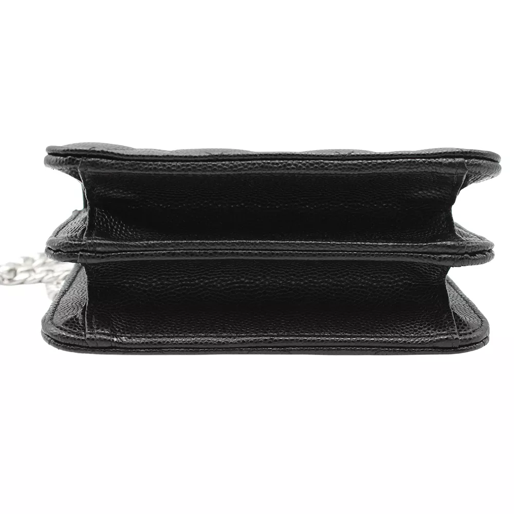 ミニマトラッセ2WAYバッグ キャビアスキン ブラック/シルバー金具 ショルダーバッグ