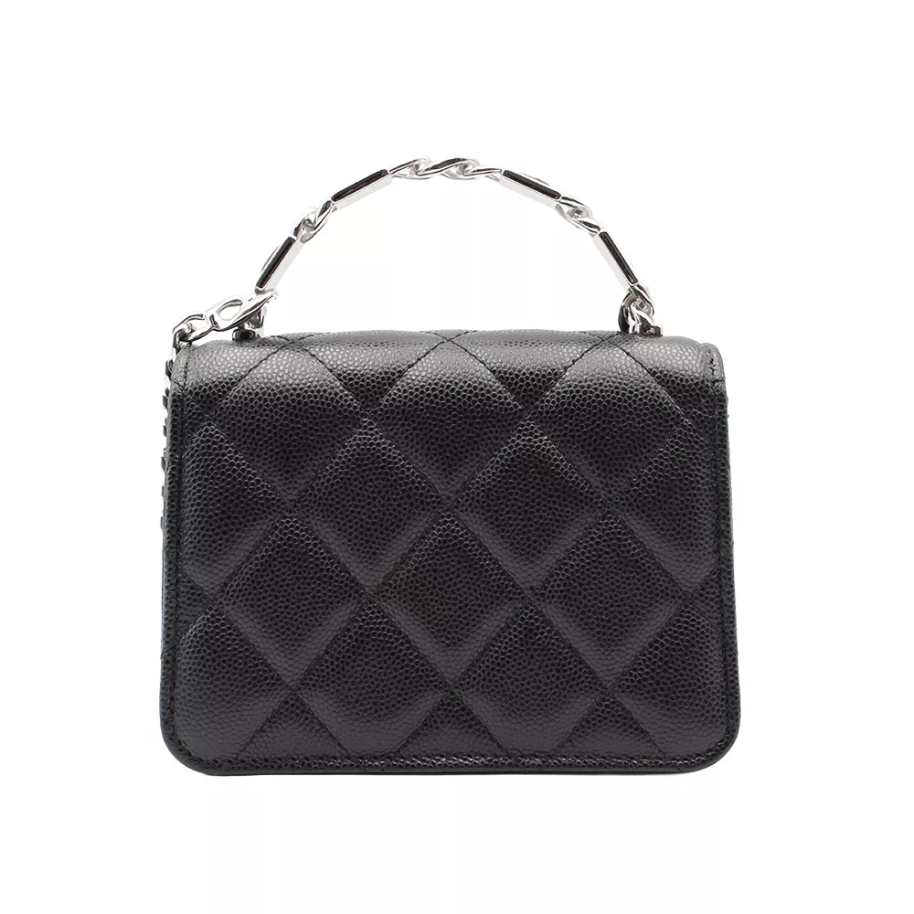 ミニマトラッセ2WAYバッグ キャビアスキン ブラック/シルバー金具 ショルダーバッグ