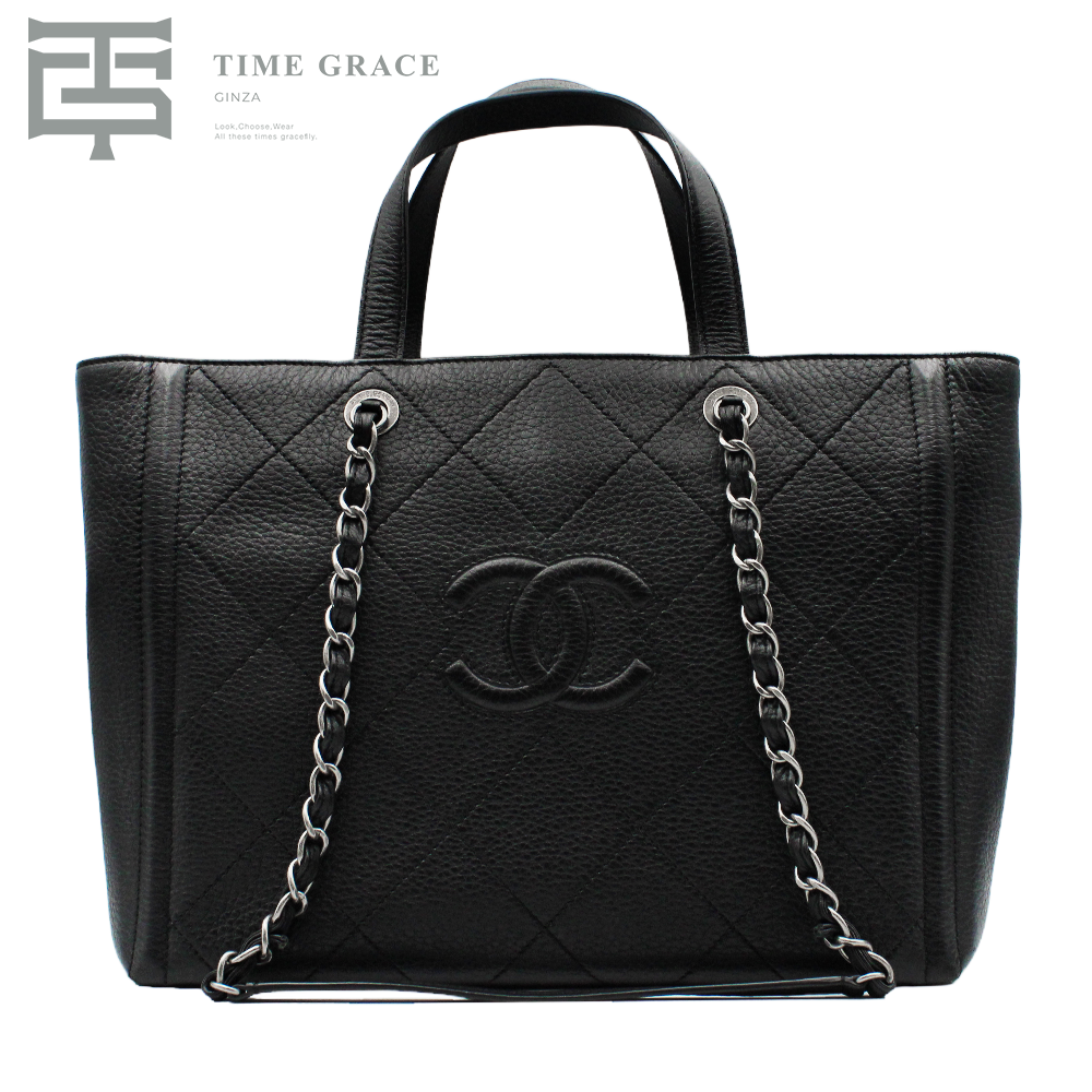 CHANEL マトラッセ チェーンショルダーバッグ ラムスキン ブラック シルバー金具 2WAYバッグ